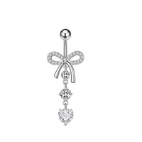 Kristall Diamant Engel Flügel Bogen baumeln Nabel Ring Edelstahl Hochwertige lange Quaste Bauch Knopf Piercing Schmuck