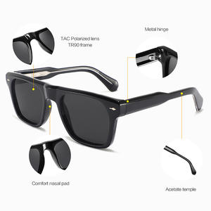 Lunettes de soleil unisexes en acétate tendance transfrontalière, monture TR90, verres polarisés TAC, protection UV400, pour la conduite et les voyages - Product Image 1