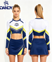 Uniformes de cheerleading conçus par OEM, tenues brillantes pour équipes de danse, uniformes de cheerleader avec strass, service OEM, uniformes de cheerleading en spandex pour filles