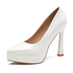 <span class=keywords><strong>Zapatos</strong></span> de Vestir Formales de Tacón Cuadrado para <span class=keywords><strong>Mujer</strong></span>, Impermeables, con Plataforma, Punta Puntiaguda, de <span class=keywords><strong>Charol</strong></span> Negro, a la Moda, para Club Nocturno o Trabajo - Product Image 6