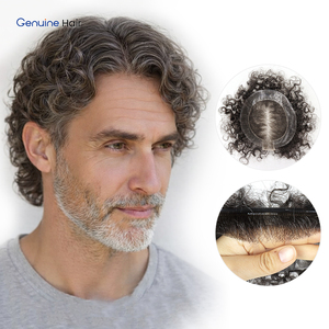 <span class=keywords><strong>Perruque</strong></span> Ultra-Légère et Respirante pour Hommes, 50% Faible Densité, Toupet en Dentelle Suisse, Cheveux Humains Ondulés Naturels pour Hommes Souffrant de Cheveux Fins - Product Image 1