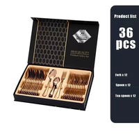 Ensemble de 36 couverts en acier inoxydable de qualité supérieure avec boîte cadeau pour mariage, restaurant, dîner
