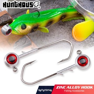 Hunthouse Nouveaux Hameçons de Pêche Ajing avec Yeux Rouges 5g 7g 10g 14g Tête de Jig en Alliage de Zinc Leurre pour Poisson-Pierre Accessoires de Pêche - Product Image 1