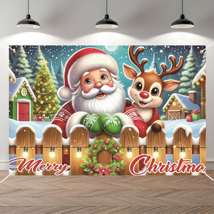 Merry Christmas New Year's Eve Party Decorations Christmas Background Photos Snowmen Garage <strong>Banners</strong> Promotional Flags <strong>Banners</strong> - Product Image 1