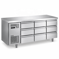 Kulkas Komersial Satu Suhu, Freezer Dapur di Bawah Meja Kerja dengan Pendingin Udara dan Kontrol Digital