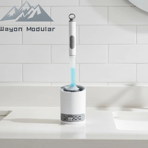 מברשת אסלה מסיליקון לתלייה על הקיר של Wayon עם מתקן נוזלים ומעמד מאוורר, סט לניקוי אסלה - Product Image 1