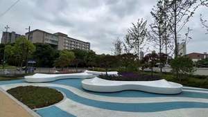 Runde GFK-Baumbank für den Außenbereich, Garten-Pflanztisch, Pflanzgefäß, maßgefertigte große Sitzgelegenheit für die Landschaftsgestaltung in Parks und auf gewerblichen Plätzen - Product Image 3