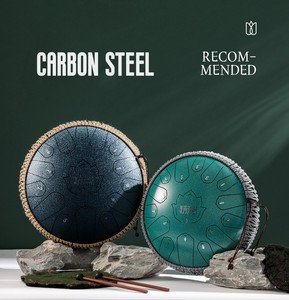 <span class=keywords><strong>Handpan</strong></span> Jelo de 13 pouces, tambour de langue en acier au carbone de 15 notes, tambour de réservoir en acier au carbone de 15 notes, ton C - Product Image 3