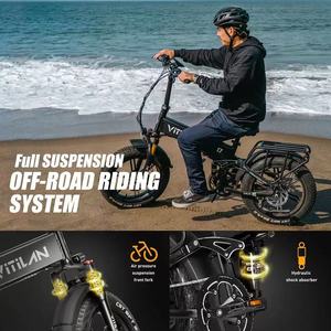 VITILAN I7 PRO 3.0 Vélo électrique 750W 48V20Ah Batterie interne Vélo électrique pour adulte 8 VITESSES 20 pouces Pneu gras Vélo de montagne électrique - Product Image 5