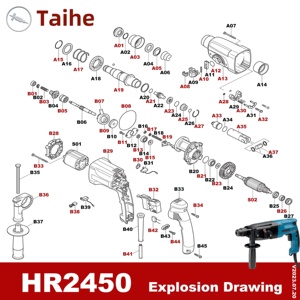 Juego de Pernos de Impacto de Repuesto para <span class=keywords><strong>Martillo</strong></span> Demoledor s HR2450 2450, Repuestos para Herramientas Eléctricas - Product Image 4