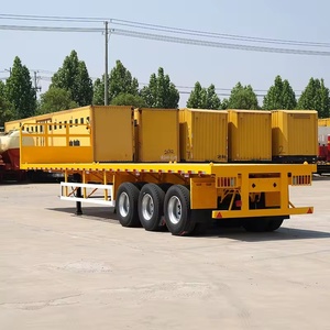 Semi-<span class=keywords><strong>remorque</strong></span> à plateau plat, châssis robuste pour le transport de conteneurs portuaires - Product Image 1