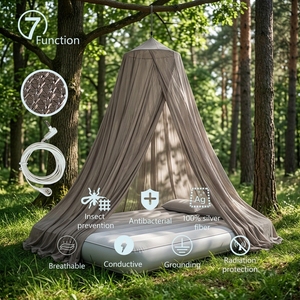 <span class=keywords><strong>Tente</strong></span> <span class=keywords><strong>de</strong></span> <span class=keywords><strong>lit</strong></span> anti-radiation EMF ronde en fibre d'argent - Product Image 1