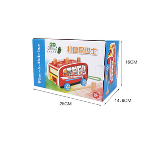 Venta al por mayor colorido multifuncional de whack-un topo bus animal juguetes para niños de alta calidad de madera tren empuja - Product Image 6