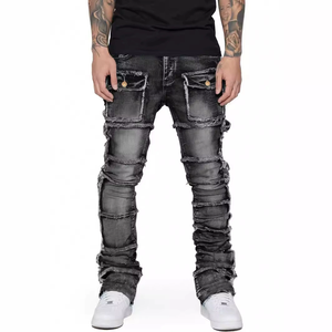 Productos para Dropshipping 2026 |   Jeans Cargo Ajustados para Hombre, Pantalones Vaqueros Desgastados con Múltiples Bolsillos, Estilo Hip Hop - Product Image 2