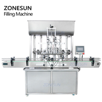 Machine de remplissage ZONESUN ZS-YT6T-6P pour ketchup, jus, beurre de cacahuète, cosmétiques, sauces, crèmes, huiles, miel, type piston