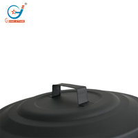 Seau à cendres en métal de 6,8 gallons avec couvercle et poignée en bois