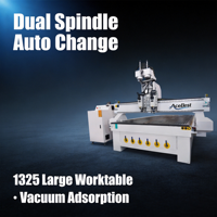Machine de gravure et de découpe CNC multi-têtes à moteur pas à pas pour le bois, équipement automatique haute productivité pour meubles et portes