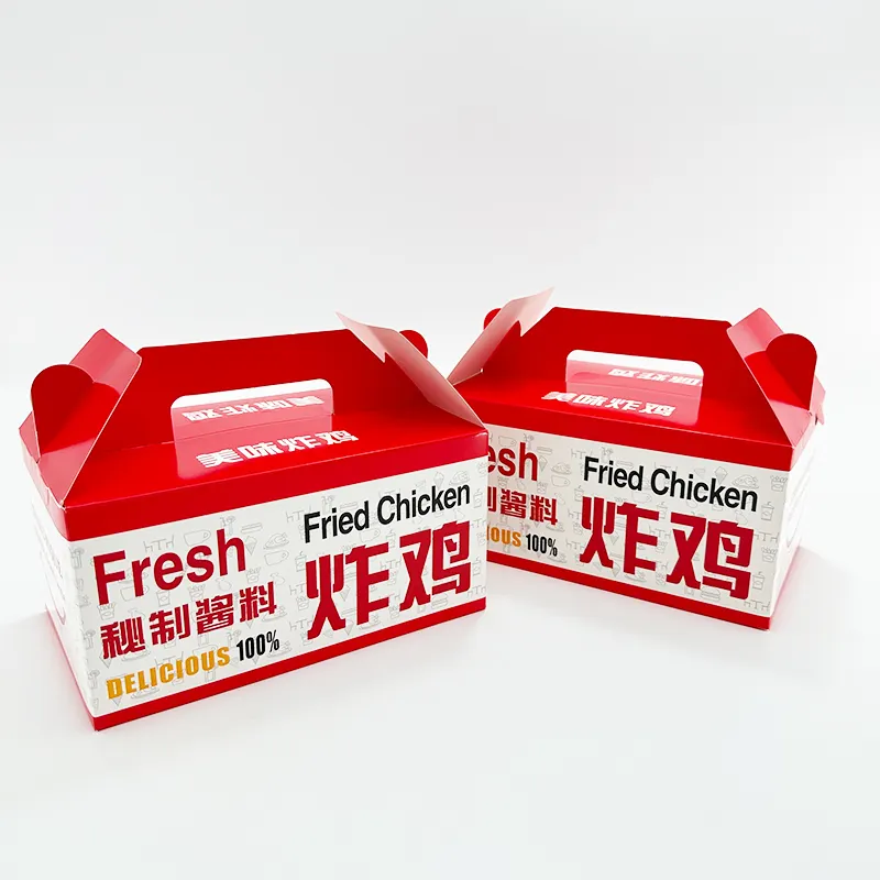 Vente en gros de jolies boîtes de poulet frit kraft pour emballage d'aliment et de boisson emballage de fruits et légumes papier kraft