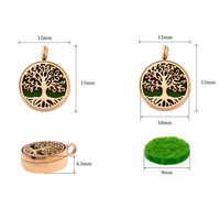 Collier diffuseur pour femmes, bijoux en acier inoxydable, or noir, 12 mm, huile essentielle, aromathérapie, pendentif de parfum