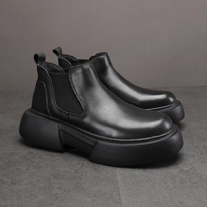 Bottes habillées élégantes en cuir pour hommes, à lacets, pour le bureau et les occasions formelles, chaussures classiques - Product Image 4