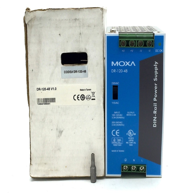 DR-120-48 V1.0Power Supply DINRail 48VDC 2.5A 100-120VAC 3.3A 50Hz