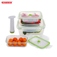 Boîte de conservation alimentaire moderne en verre borosilicate sans BPA, écologique, avec couvercle en PP et valve, compatible micro-ondes