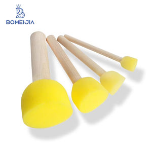 बोमेजिया 4 पीसी लकड़ी के हैंडल डिय आर्ट पेंटिंग स्पंज ब्रश सेट - Product Image 1