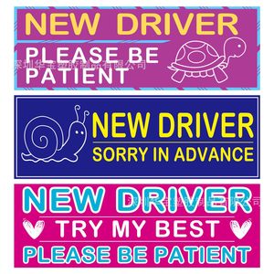 Autocollant réfléchissant pour voiture, avertissement pour nouveau conducteur, imperméable, auto-adhésif, en PVC, pour fenêtre et pare-chocs - Product Image 5