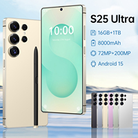 Teléfono Inteligente 5G de Alta Gama S25 Ultra con Procesador Deca Core, Cámara Frontal de 48MP, Pantalla HD de 7.3 Pulgadas, 16GB de RAM, 1TB de Almacenamiento, Doble SIM