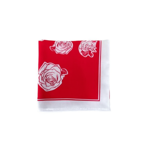 Petit mouchoir carré à motif de roses, 70x70cm, écharpe à la mode pour femmes - Product Image 2
