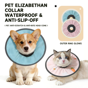 Cône de protection pour animaux de compagnie anti-salissure pour chats et chiens, anti-léchage et anti-griffures, <span class=keywords><strong>collier</strong></span> de protection pour la stérilisation, rond - Product Image 2