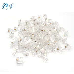 YUEDAO High QUALITY Factory Price Cat3 Crystal Connector for Telephone Cable Cat3 Connector Male Modular Plug 6p4c Rj11 PC