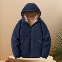 Veste d'hiver personnalisée pour homme, en polaire, à capuche, coupe-vent, coupe ample, style formel, grande taille, chaude, vente en gros usine