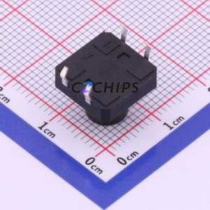 TS-1003-BR09516 Tactile Switch Through hole-4P,12x12mm Switch Single Pole Single Throw Round Button 1.6N Through Hole - Product Image 2