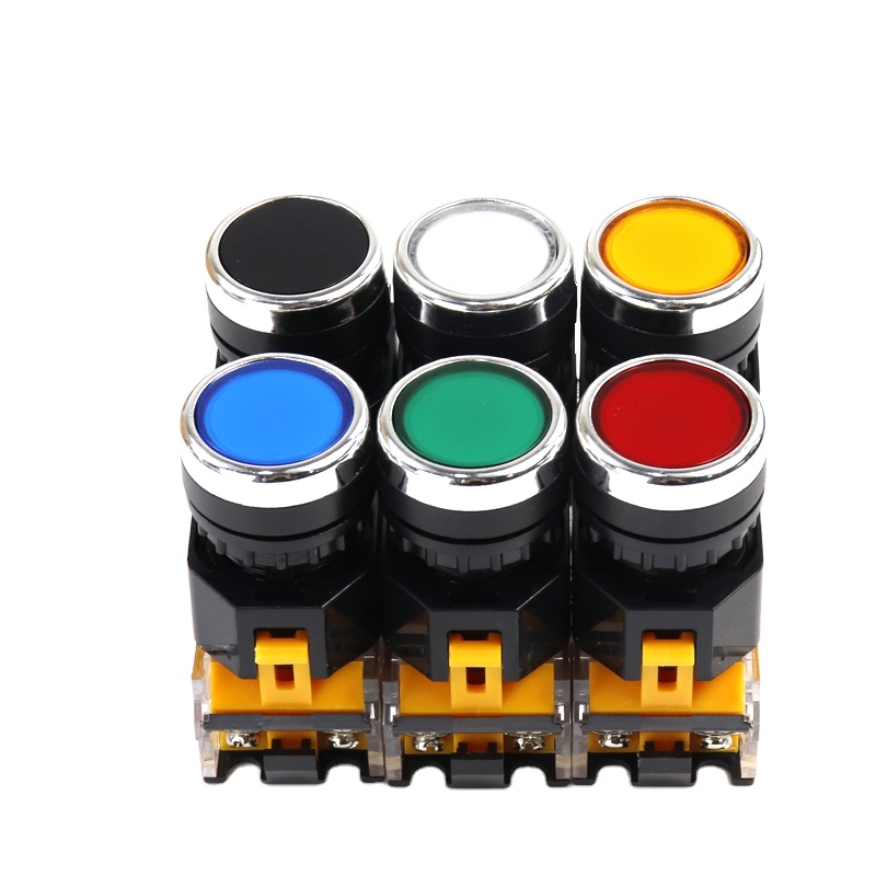 Прямая Продажа с завода, 22 мм плоская головка, автоматический возврат, мгновенный защелкиваемый кнопочный переключатель