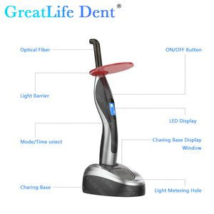 Lámpara de Curado Dental LED Inalámbrica Greatlife <span class=keywords><strong>Dent</strong></span>, con Guía de Fibra Óptica y Cabezal Metálico Resistente para Curado de Resina Dental - Product Image 4