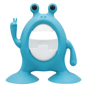 子供用歯ブラシホルダーセットサクションカップバスルームオーガナイザー楽しいカエルかわいい漫画子供用歯ブラシホルダー - Product Image 1