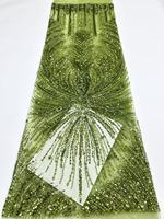 Tissu en dentelle à sequins et perles du Nigeria, vente chaude, 2025, dentelle douce de haute qualité, tissu de mariage nigérian, robe de fête