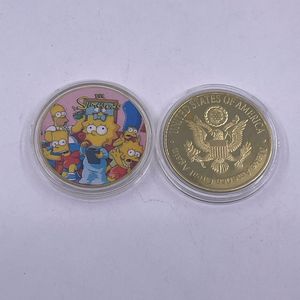 Fábrica al por mayor 5 diseños Anime <span class=keywords><strong>Los</strong></span> Simpsons Moneda chapada en oro de 24K - Product Image 5