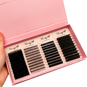 Mềm Cashmere 0.02 0.03mm CD Curl tùy chỉnh bao bì mở rộng lông mi Cashmere nhung mờ dễ dàng khối lượng quạt Lash mở rộng khay - Product Image 2