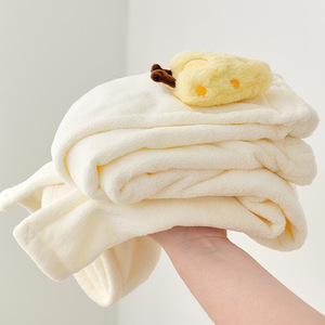 ชุดผ้าขนหนูอาบน้ำลายชีสสุดน่ารัก ผ้าคอรัลฟลีซ แห้งเร็ว สวมใส่ได้ ใช้ในบ้าน - Product Image 3