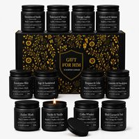 Lilin Kedelai Spa Mewah dalam Stoples Kaca Hitam dengan Dua Sumbu, Grosir, Aroma Kustom, Hadiah untuk Pria, Pembakaran Lama, Premium, OEM, ODM