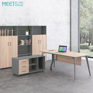 Modern Popular <b>Solid</b> <b>Wood</b> L-Shaped Executive Office <b>Desk</b> Convertible Resin Table Top Workstation Drawer Manager Office Furniture - Product Image 6