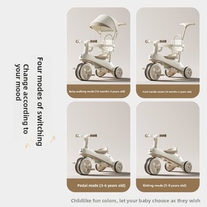 Tricycle multifonctionnel pour enfants, chariot à pousser à pédales, 1-6 ans, musique, lumière, anti-retournement, <span class=keywords><strong>poussette</strong></span>, gadget en nylon - Product Image 2