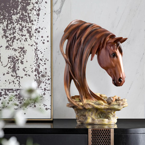 Sculpture de tête de cheval en résine style Art déco <span class=keywords><strong>moderne</strong></span>, décoration vintage pour la maison, le bureau ou le porche - Product Image 4