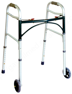 Adjust Height with Wheels Hospital <b>FOLDING</b> <b>WALKER</b> Aluminum Foldable Adult Aid Mobility Frame Rollator Aluminum <b>Walker</b> - Product Image 3