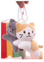 Poupée japonaise HAPiNS à trois fleurs, petit chat mignon, porte-clés en peluche, cadeau d'anniversaire pour filles ou copines