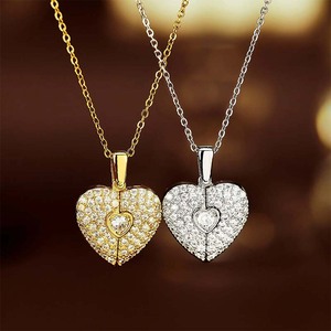 Collar con Colgante <span class=keywords><strong>de</strong></span> Corazón para el Día <span class=keywords><strong>de</strong></span> San Valentín, Chapado en Oro <span class=keywords><strong>de</strong></span> 18K, Joyería Impermeable, Collar con Dije Personalizado con Nombre para Mujer, Regalo - Product Image 6