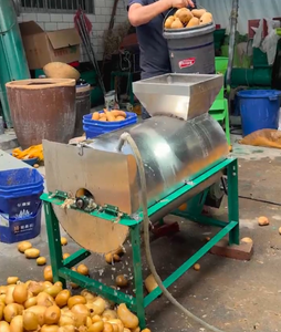 Máquina para limpiar patatas y batatas, elimina la suciedad sin dañar la piel. Pequeña lavadora de patatas de acero inoxidable - Product Image 1