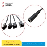 Adaptador de Corriente CC a Cable de Ventilador de Caja de Ordenador de Cobre Libre de Oxígeno de 4 Pines, Divisor de Ventilador de 12V de Uno a Cuatro